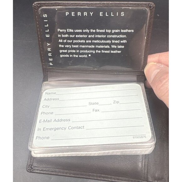Perry Ellis Men's Genuine Brown Leather Bifold Wallet NEW - Picture 4 of 10